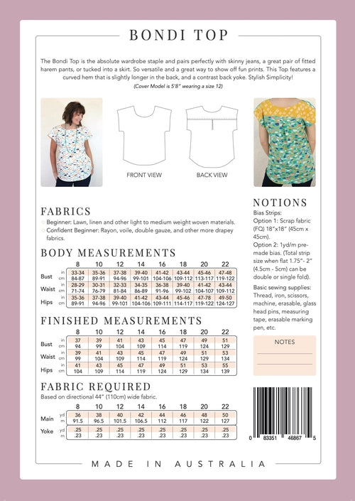 Bondi Top - Paper Pattern