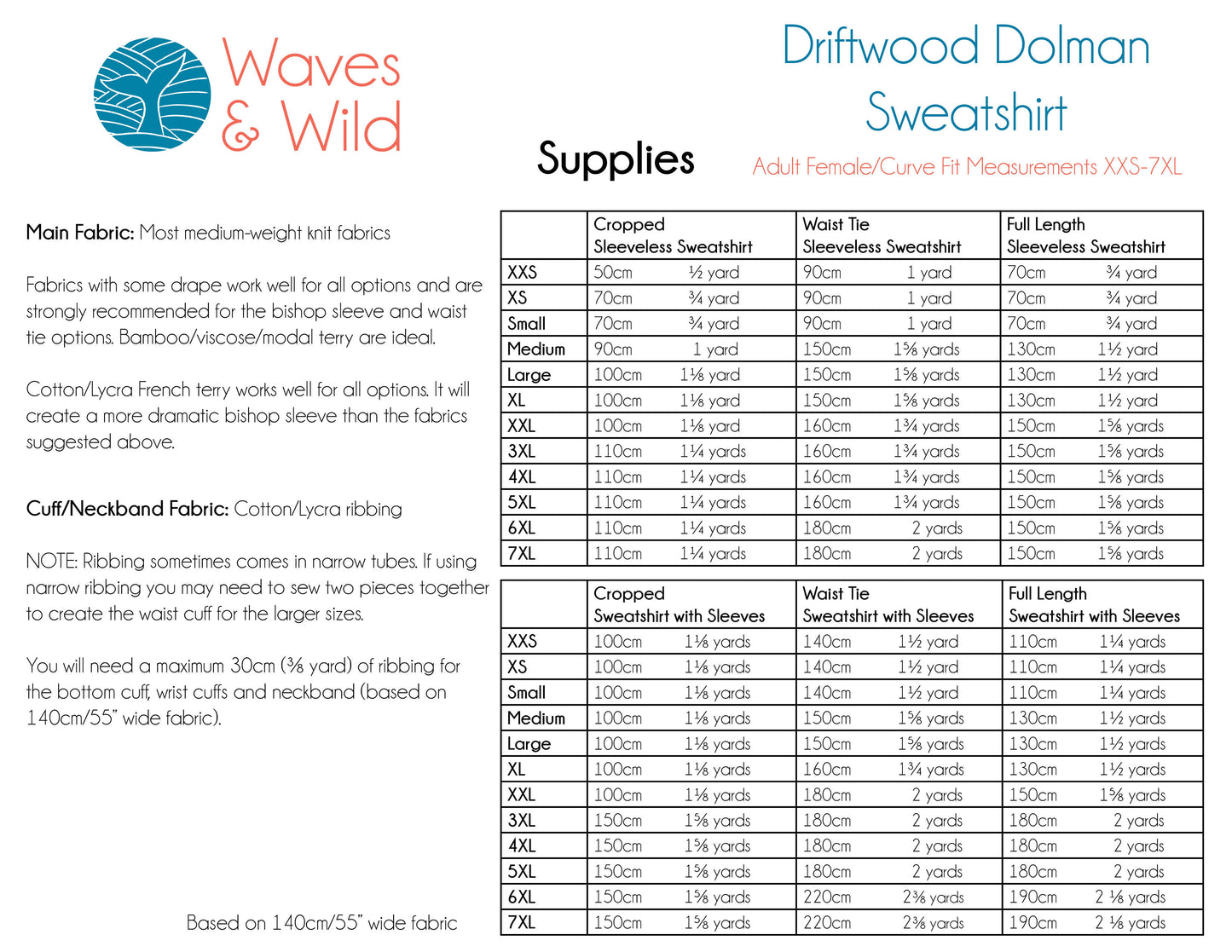 Driftwood Dolman Sweatshirt Adult - Waves & Wild PDF Pattern