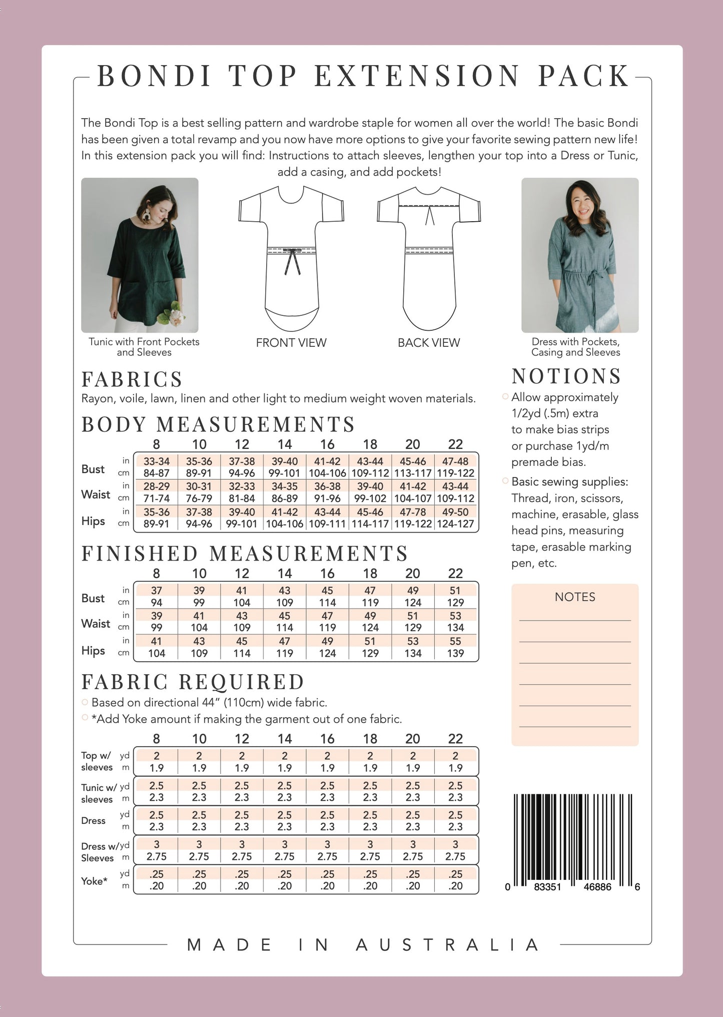 Bondi Top Extension - Sew To Grow PDF Pattern