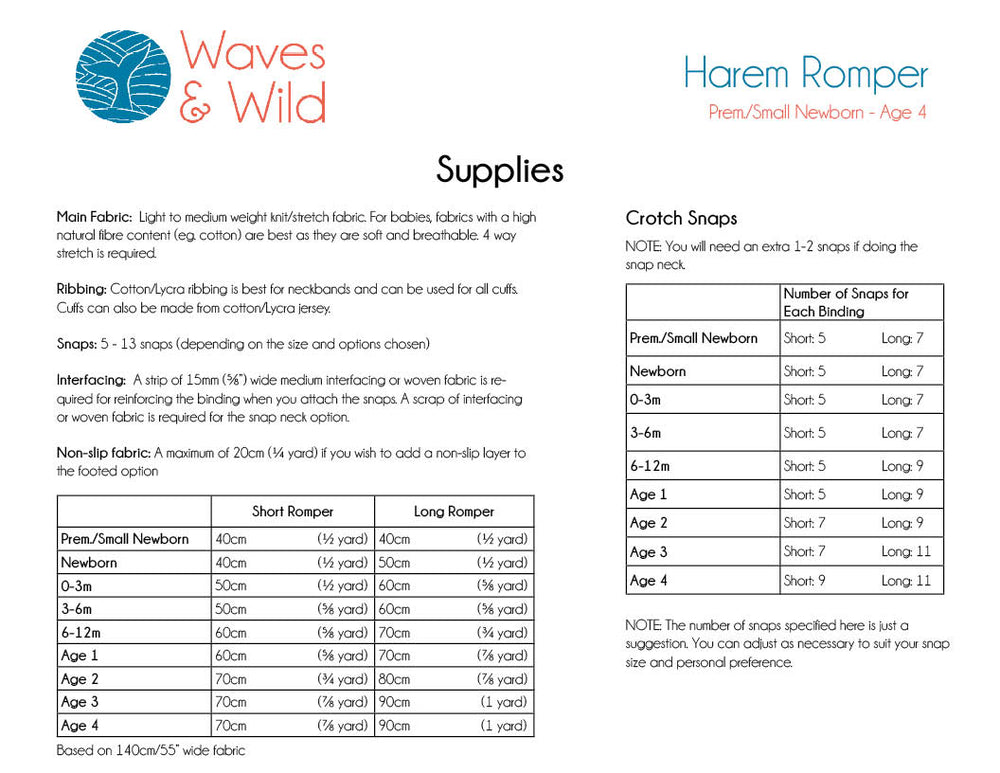 
                      
                        Harem Romper - Waves & Wild PDF Pattern
                      
                    