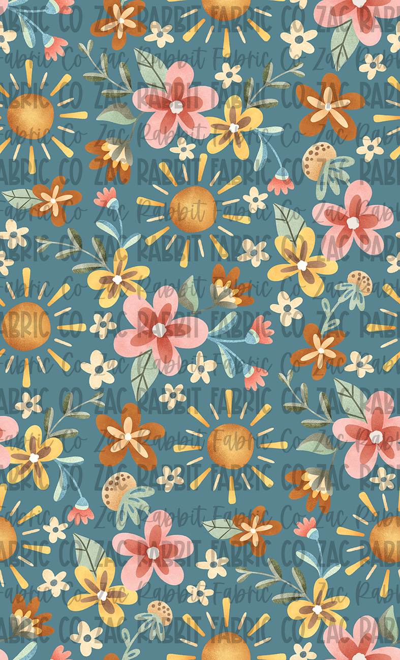 Sunshine Floral - Teal - PREORDER