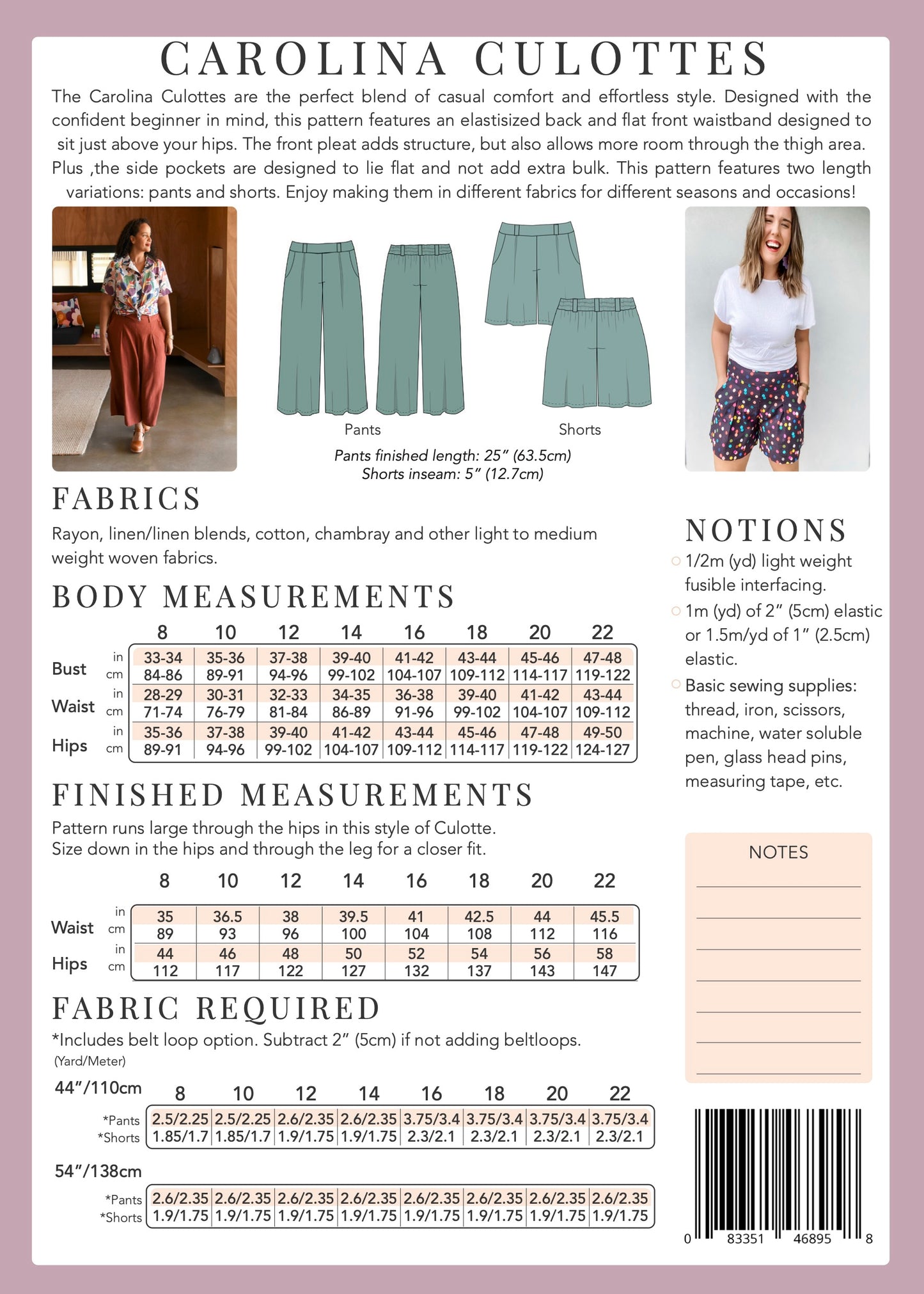 Carolina Culottes - Sew To Grow PDF Pattern