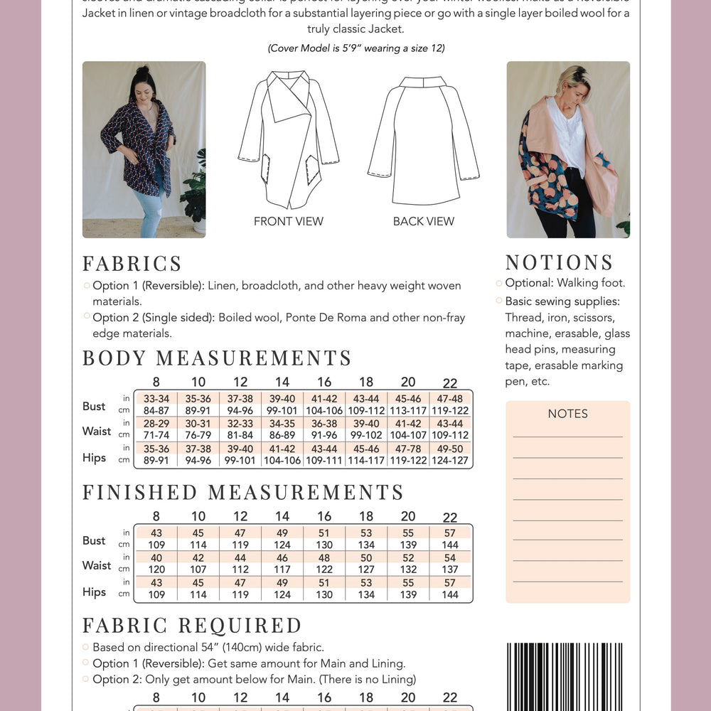 Alston Reversible Jacket - Sew To Grow PDF Pattern