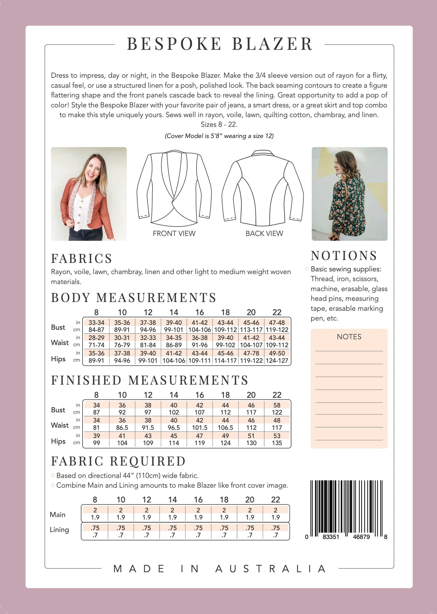 Bespoke Blazer - Sew To Grow PDF Pattern