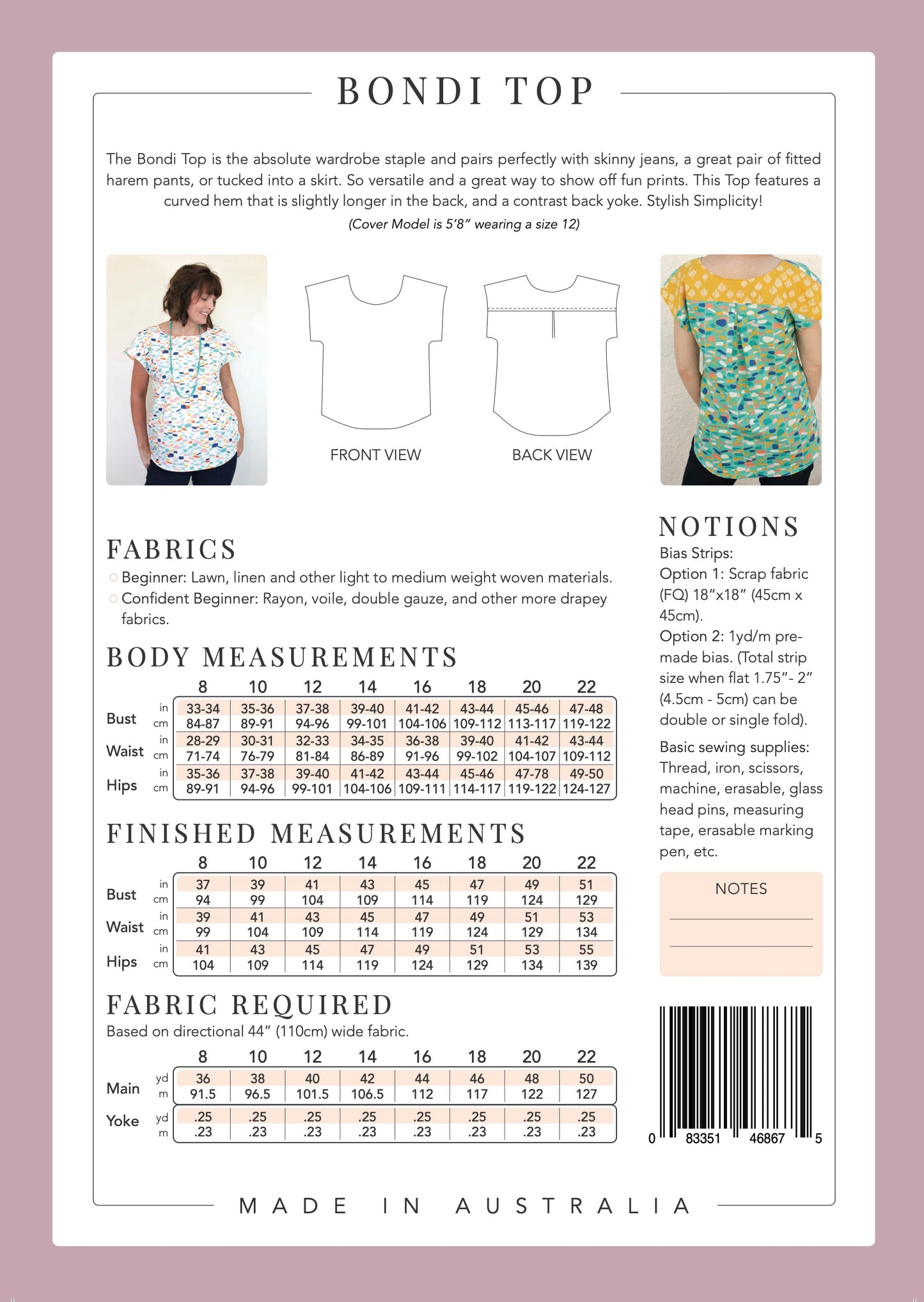 Bondi Top - Sew To Grow PDF Pattern