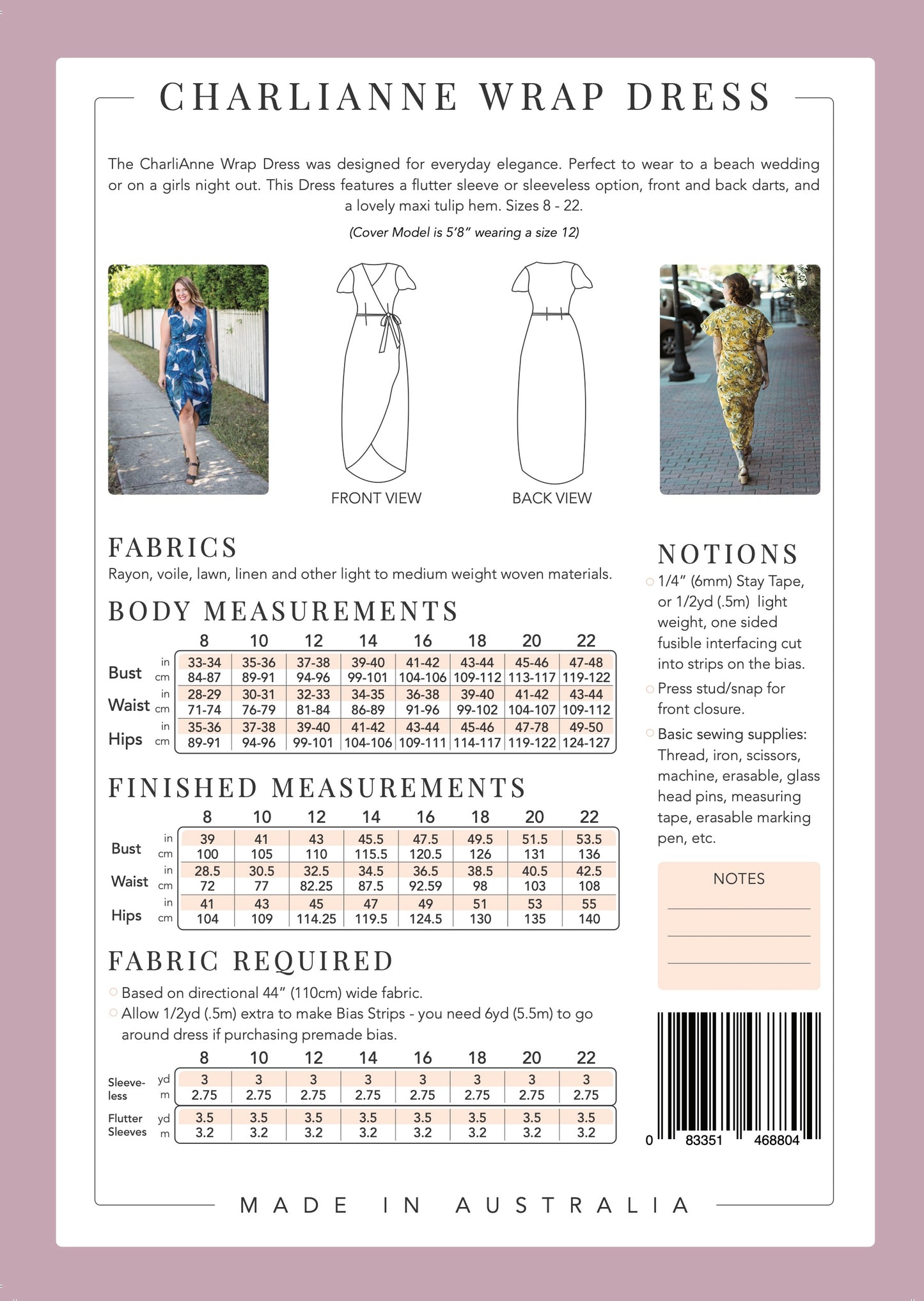 Charlie Ann Wrap Dress - Sew To Grow PDF Pattern