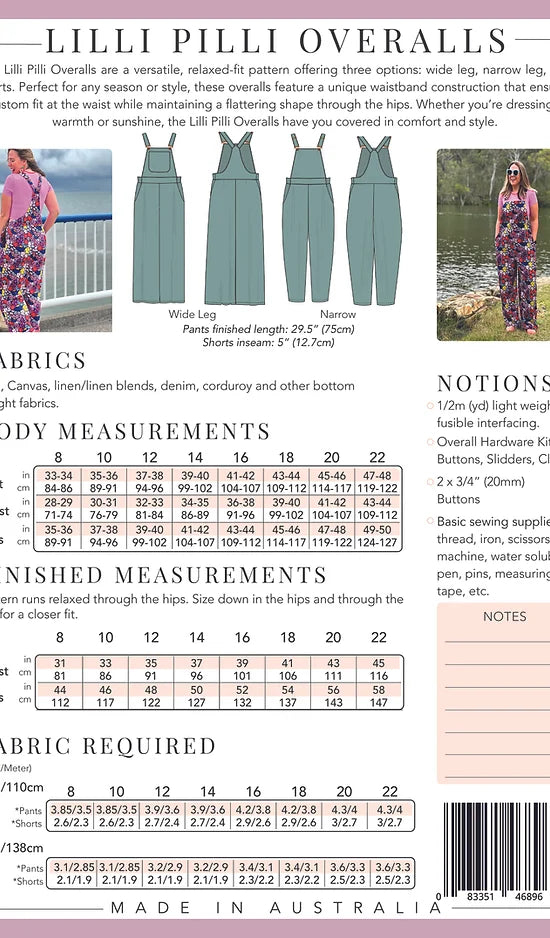 Lilli Pilli Overalls - Sew To Grow PDF Pattern